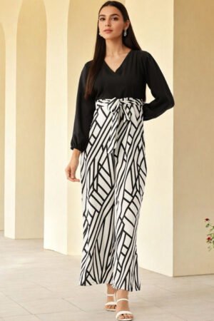 Women Printed V-Neck Basic Jumpsuit