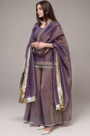 Embroidered Purple Lehenga Set