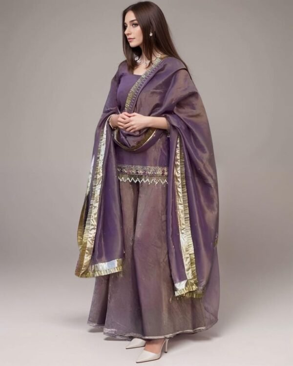 Embroidered Purple Lehenga Set