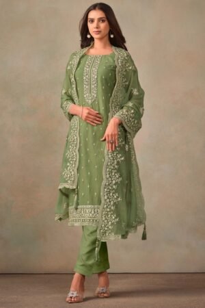 Pastel Green Elegance Embroidered Salwar Suit Set