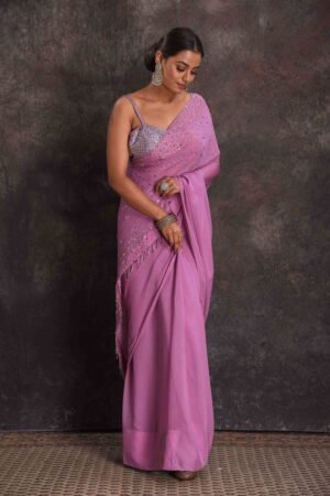 Embellished Pink Saree