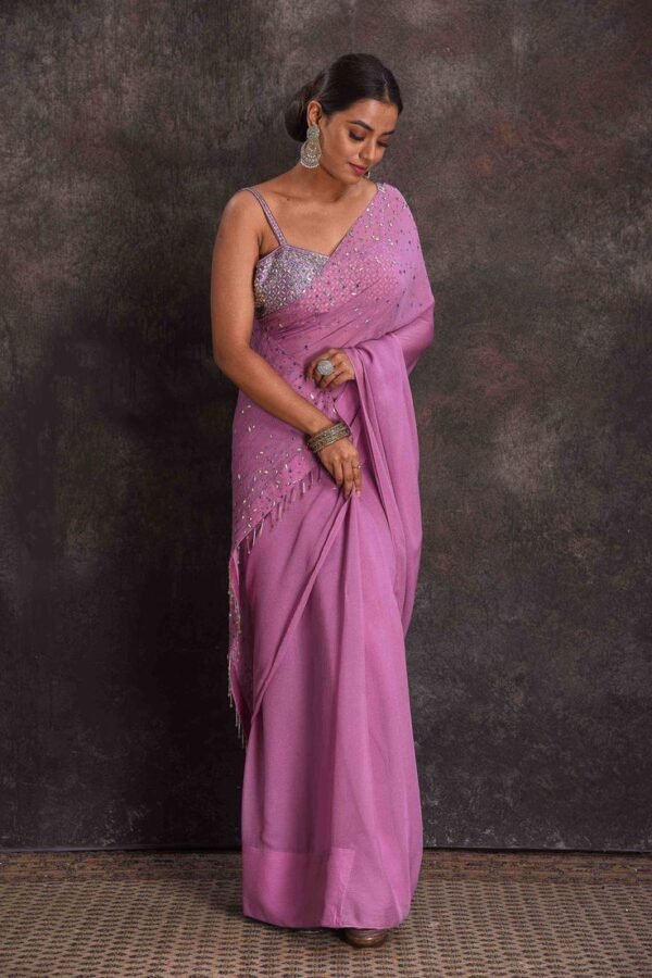 Embellished Pink Saree