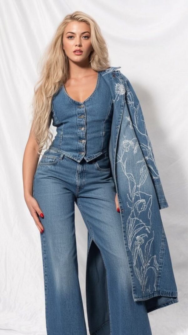 Modern Muse 3-Piece Denim Co-Ord Set