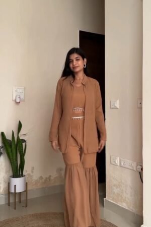 Mocha Brown Three-Piece Co-Ord Set