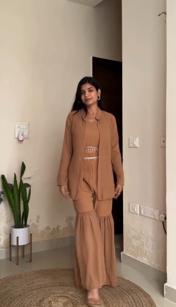 Mocha Brown Three-Piece Co-Ord Set