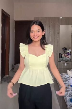 Ruffle Sleeve Peplum Top