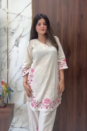 Elegant White Embroidered Kurta Set