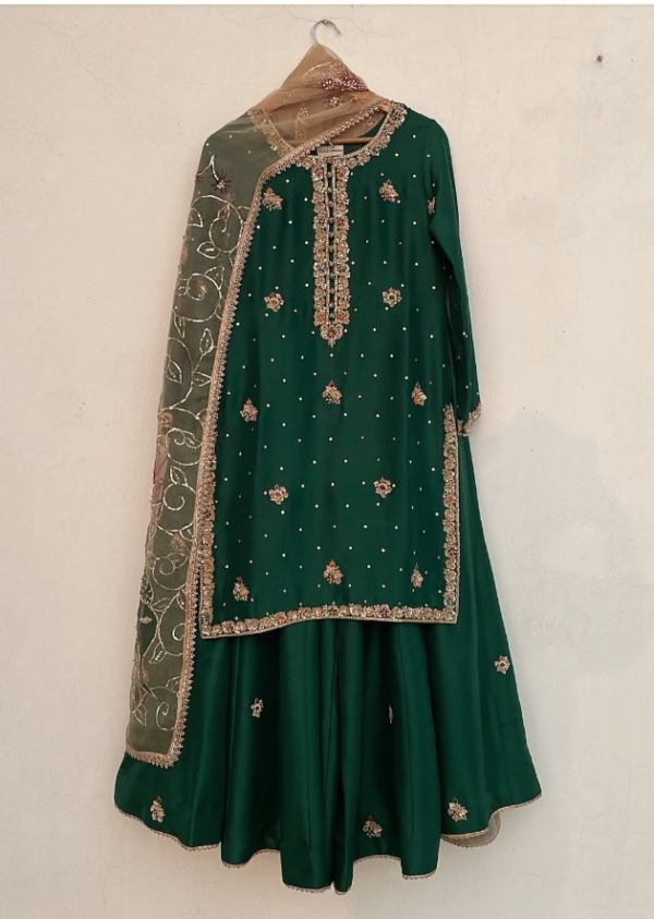 Traditional Green Anarkali with Dupatta