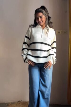 Black and White Striped Sweater