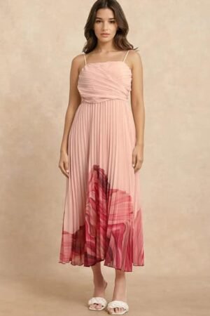Blush Pink Floral Maxi Dress