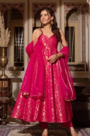 Jacquard Anarkali Gown Heavy Weave Anarakali Suit