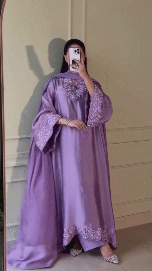 Fashion Embroidered Women Self-Design A-Line Kurta Silk Blend Kurti and Pants Set