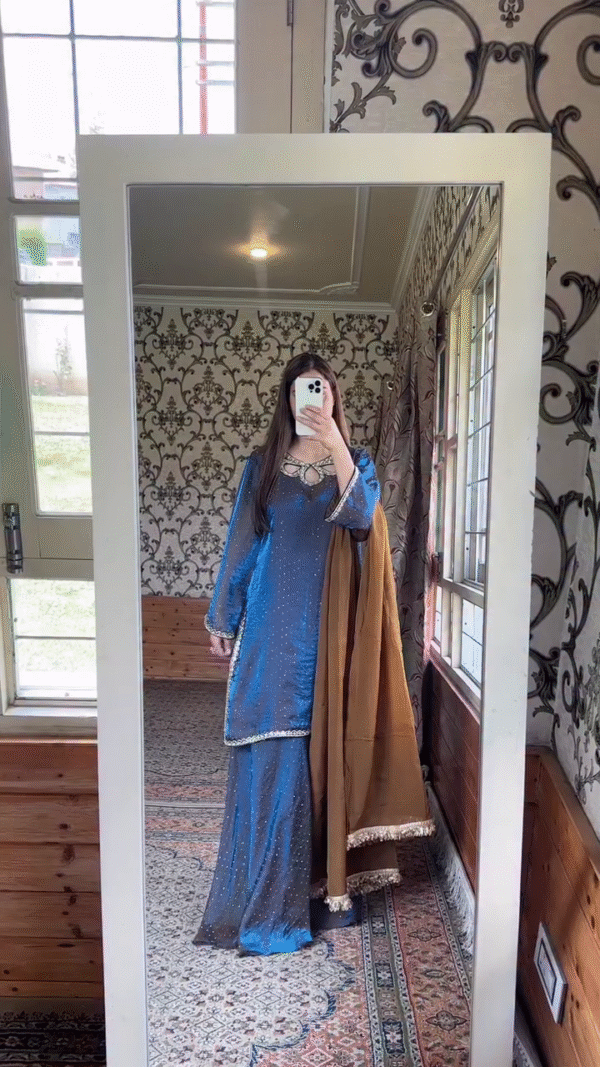 New Designer Party Wear Look Heavy Embroidery Work Ready-to-Wear Stitched Suit