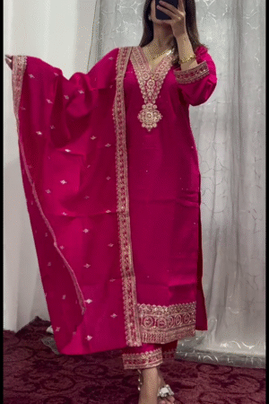 Latest Designer Kurta Set with Dupatta, Bottom & Top – Elegant & Stylish Ethnic Wear