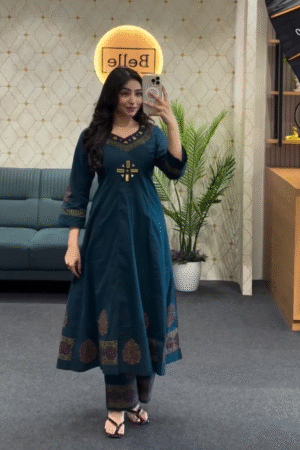 Elegant Green Anarkali Kurti – Stylish Ethnic Wear for Women