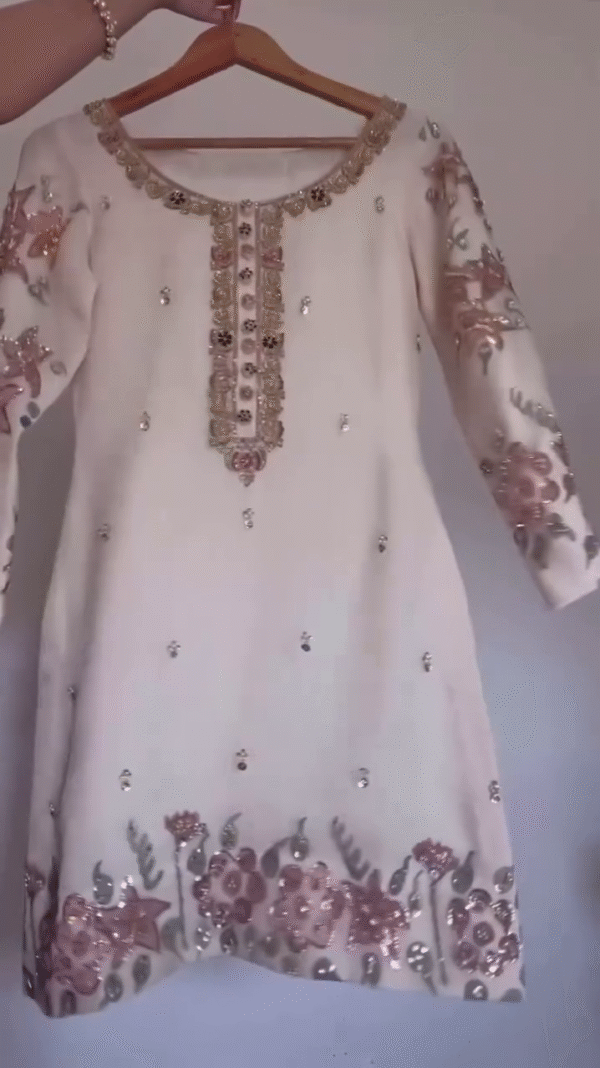 Presenting New Eid Collection in Pure Chinnon with Heavy Embroidery Sequence Work – Fully Stitched Top-Bottom & Dupatta Set