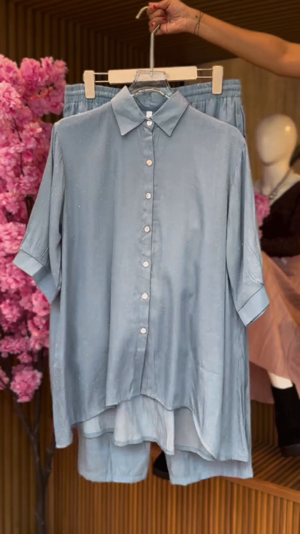 Women Blue Solid Casual Shirt