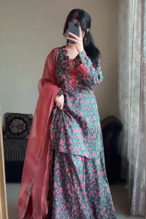 Kalamkari Georgette Kurti for Women