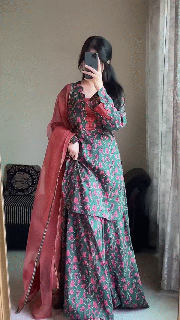 Kalamkari Georgette Kurti for Women