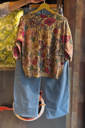 Cotton Floral Print T-Shirts for Girls