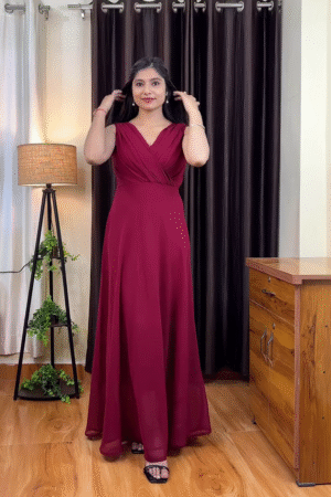 Solid A-Line Maxi Sleeveless Dress