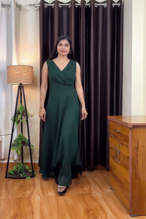 Women Fit and Flare Green Dress