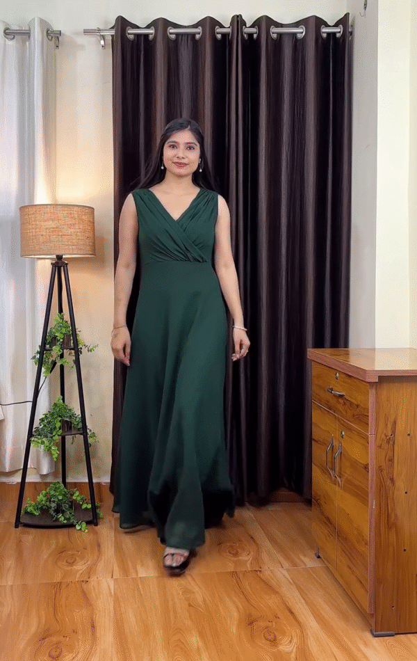 Women Fit and Flare Green Dress