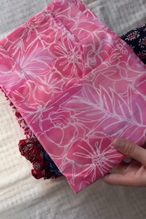 Stylish Pink Floral Printed Pure Cotton Fabric