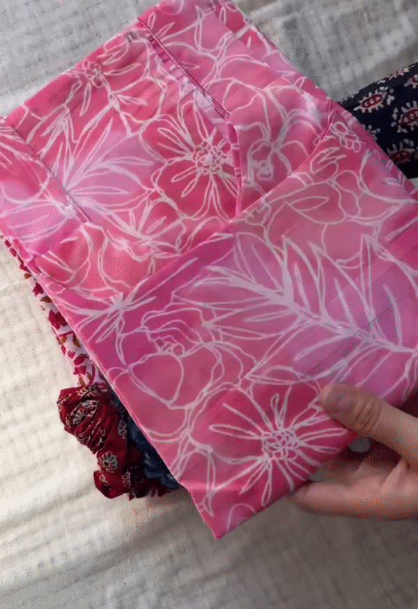 Stylish Pink Floral Printed Pure Cotton Fabric