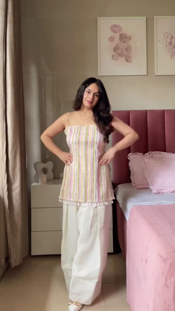 Cotton Sleeveless Shell Short Kurti - Image 2