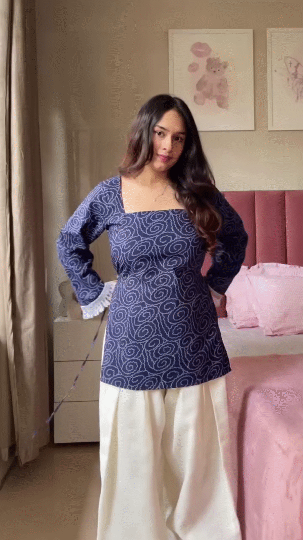Cotton Sleeveless Shell Short Kurti - Image 4