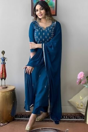 Turquoise Kurta Set For Women