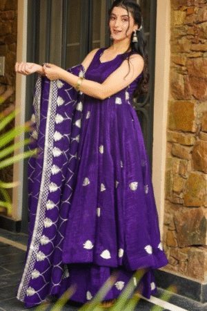 Elegant Purple Anarkali Suit with Dupatta