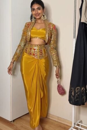 Yellow Indo Western Outfit