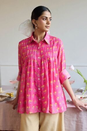 Pink Short Kurti For Women