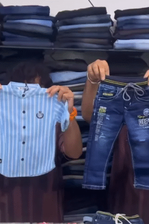Blue Striped Shirt & Stylish Denim Jeans Kids’ Outfit Set