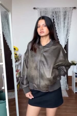 Olive Green Leather Jacket