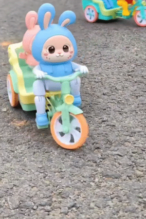 Cute Cartoon Rabbit Tricycle Toy with Sidecar