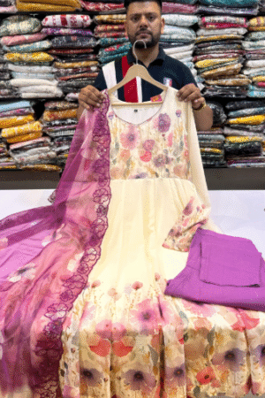 Floral Anarkali Set with Graceful Dupatta