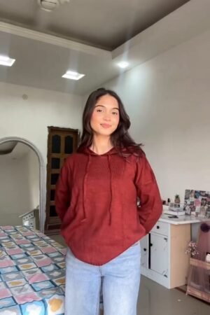 Casual Cozy Look with a Maroon Hoodie
