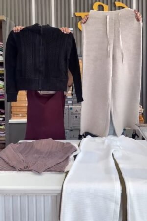 Elegant Women’s Casual Wear Set – Top & Wide-Leg Pants Collection