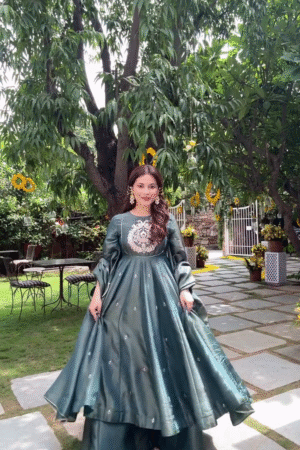 Elegant Teal Green Anarkali Suit Set