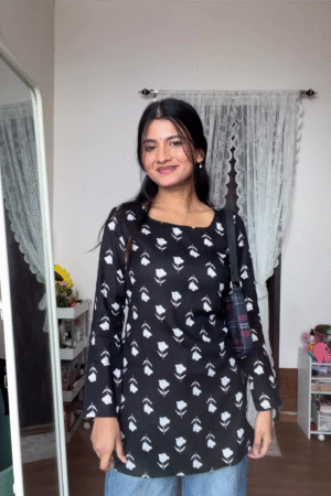 Classic Black Printed Kurti: Everyday Minimal Chic