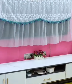 Sheer Window Curtain with Valance – Elegant Decorative Curtain for Living Room & Bedroom