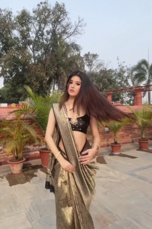 Elegant Black & Gold Designer Saree with Zari Border – Party & Wedding Wear for Women
